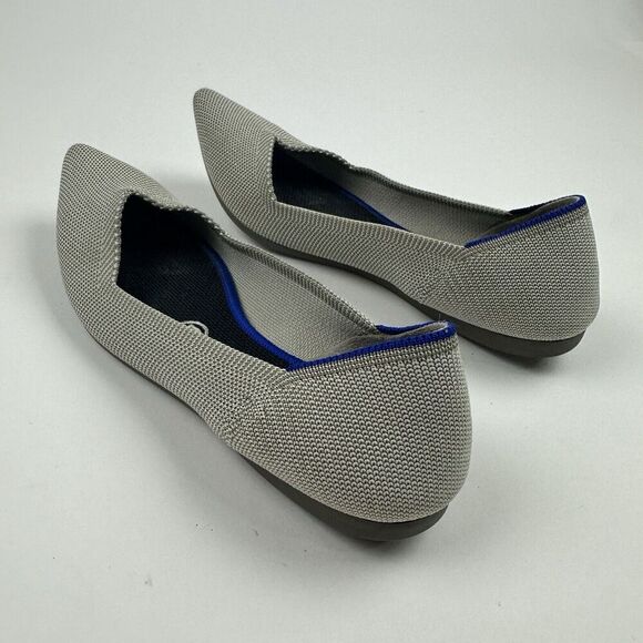 Rothy's The Point Knit Ballet Flats Recycled Materials 7 Pointed Toe Gray/Beige - Picture 9 of 11